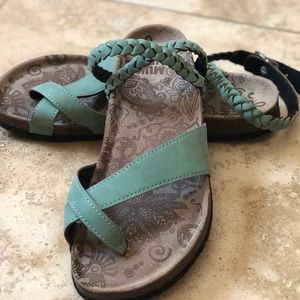 Muk Luk Ankle Wrap Sandals